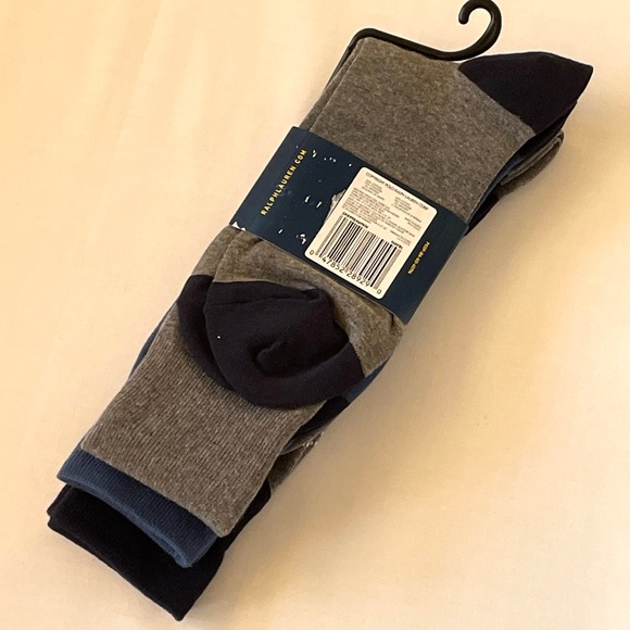 Polo Ralph Lauren Men's Dress Crew Socks 3 Pairs Set NWT New ZP899846PKN NAVBL - Picture 5 of 13